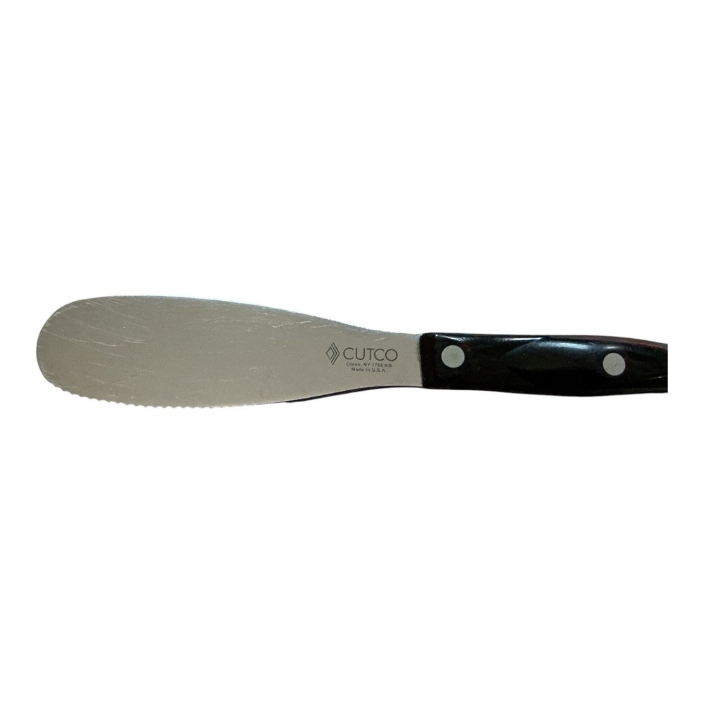 Cutco Spatula Spreader 1768 Knife Dark Brown Swirl Handle 10" Serrated - Picture 3 of 5